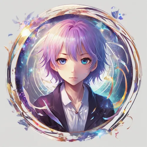 chaoyang,yuki nagato sos brigade,edit icon,transparent background,portrait background,libra,violet evergarden,kado,zodiac sign libra,violet,lilac,crystal ball,sphere,precious lilac,violet eyes,purple background,butler,light purple,luka,locket