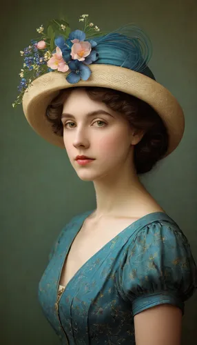 victorian lady,the hat of the woman,woman's hat,vintage female portrait,the hat-female,vintage woman,girl wearing hat,jane austen,portrait of a girl,women's hat,ladies hat,the victorian era,young woman,vintage women,mazarine blue,vintage girl,young lady,victorian style,marguerite,blue rose,Art,Classical Oil Painting,Classical Oil Painting 14