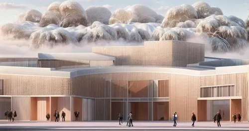 school design,futuristic art museum,elbphilharmonie,chancellery,archidaily,new building,apple store,athens art school,snow house,new city hall,performing arts center,new town hall,multistoreyed,chelidonium,philharmonic hall,snow roof,home of apple,3d rendering,snowhotel,modern building