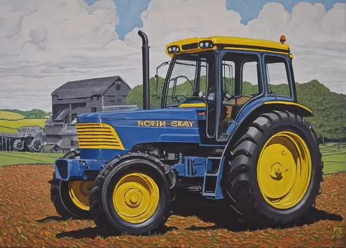 Tractor Painting - Done For The Day by Norm Starks,tractor,farm tractor,agricultural machinery,combine harvester,agricultural machine,steyr 220,harvester,plough,morris commercial j-type,haymaking,ford