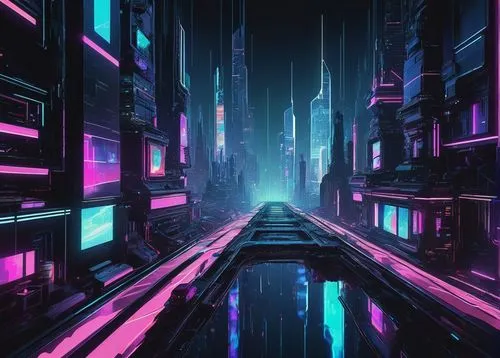 cyberpunk,futuristic landscape,cityscape,metropolis,futuristic,cyberspace,shinjuku,vapor,cyber,colorful city,scifi,neon arrows,ultraviolet,fantasy city,matrix,virtual landscape,tokyo city,vast,dystopian,neon lights,Art,Artistic Painting,Artistic Painting 24