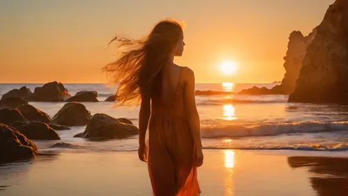 girl on the dune,woman silhouette,daybreak,sundancer,skyclad,exhilaration,aphrodite's rock,dawning,sirene,girl in a long dress from the back,summer solstice,eurythmy,ladyland,enchantment,sun and sea,amphitrite,sunrise beach,mermaid silhouette,sunrise,daybreaker,Photography,General,Natural