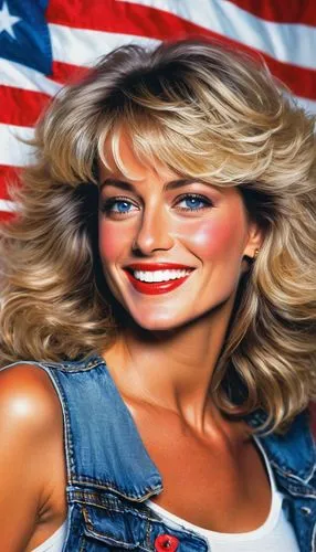 farrah fawcett,flag day (usa),patriot,american,america,americana,trisha yearwood,flag of the united states,patriotic,american flag,heidi country,america flag,patriotism,us flag,united states of america,usa,1980s,45,american whiskey,patriot roof coating products,Conceptual Art,Oil color,Oil Color 06