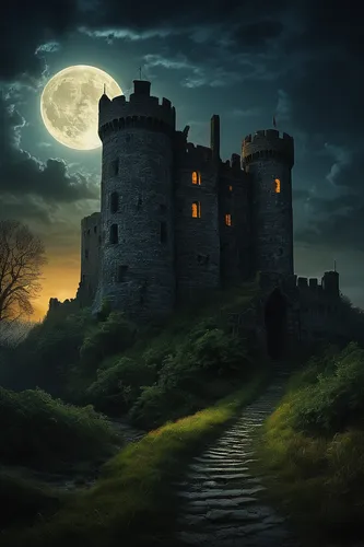 haunted castle,ruined castle,ghost castle,castles,castle of the corvin,castel,knight's castle,medieval castle,fantasy picture,fairytale castle,moonlit night,fairy tale castle,templar castle,castle,castle ruins,newcastle castle,camelot,dracula castle,moonlit,gold castle,Art,Classical Oil Painting,Classical Oil Painting 18