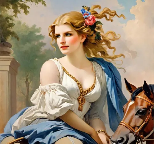 girl in a wreath,franz winterhalter,portrait of a girl,young woman,young lady,rococo,bougereau,vintage female portrait,artemisia,dodge la femme,la nascita di venere,constellation unicorn,jessamine,fantasy portrait,centaur,young girl,portrait of a woman,laurel wreath,girl with a wheel,milkmaid