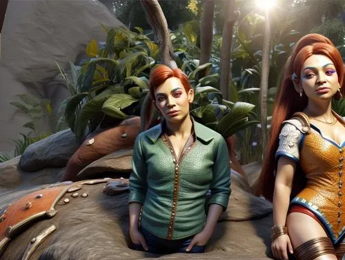 redheads,croft,action-adventure game,rust-orange,game characters,game art,massively multiplayer online role-playing game,concept art,sirens,rosa ' amber cover,two girls,scandia gnomes,adventure game,3d fantasy,stand models,elves,game illustration,ginger family,pathfinders,duo