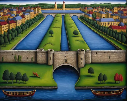 moated castle,city moat,north baltic canal,moat,royal castle of amboise,château de chambord,moated,danube lock,moritzburg castle,peter-pavel's fortress,city walls,modlin fortress,city wall,hanseatic city,water castle,boat landscape,landsberg,amboise,regatta,canal tunnel,Illustration,Abstract Fantasy,Abstract Fantasy 12