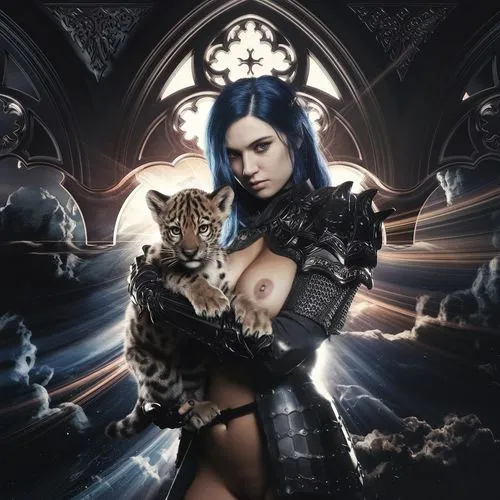 kittani,saraya,sonya,fantasy picture,tamina,blue tiger