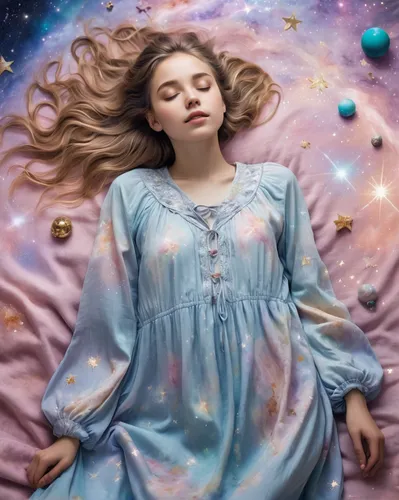 sleeping beauty,the sleeping rose,fairy galaxy,dreaming,sleeping apple,celestial body,falling star,the girl in nightie,mystical portrait of a girl,sleeping,zzz,closed eyes,girl lying on the grass,virgo,rose sleeping apple,starry,falling stars,dreamland,sleeping rose,relaxed young girl,Photography,General,Natural