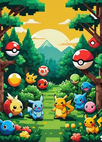 pokemon,pokémon,starters,pixaba,pixel art,mobile video game vector background,game illustration,pokemon go,cartoon forest,cartoon video game background,pokeball,frog gathering,april fools day background,game art,tree grove,spring background,bird bird kingdom,forest background,wallpaper,bird kingdom,Art,Artistic Painting,Artistic Painting 31