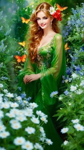 celtic woman,faery,faerie,garden fairy,titania,fairy queen,ophelia,fairie,rosa 'the fairy,flower fairy,lilly of the valley,celtic queen,seelie,girl in flowers,fantasy picture,splendor of flowers,girl 