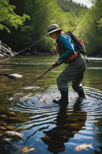 fly fishing,wildlife biologist,low water crossing,coastal cutthroat trout,fishing classes,oncorhynchus,trout breeding,shrimp survey,big-game fishing,people fishing,clear stream,casting (fishing),cutthroat trout,monopod fisherman,outdoor recreation,the river's fish and,fishing camping,types of fishing,the chubu sangaku national park,jigging,Illustration,Black and White,Black and White 12