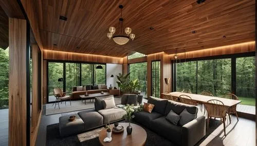 interior modern design,cabin,modern living room,breakfast room,modern decor,sunroom,forest house,contemporary decor,mid century house,livingroom,the cabin in the mountains,living room,interior design,timber house,wood window,family room,wooden beams,chalet,mid century modern,wooden windows,Photography,General,Realistic