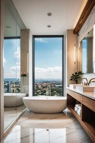 luxury bathroom,modern minimalist bathroom,bath room,penthouses,sathorn,bathtub,luxury home interior,luxury property,banyo,marina bay sands,bathroom,luxury,bagno,bath,interior modern design,waterview,sky apartment,great room,amanresorts,luxury hotel,Illustration,American Style,American Style 10