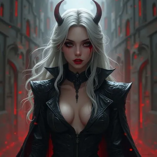 demoness,devil,vampire woman,abaddon,bedevil,vampire lady,Illustration,Realistic Fantasy,Realistic Fantasy 01