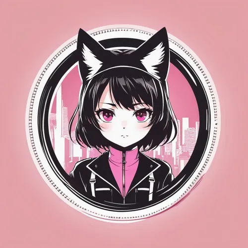 pink vector,edit icon,pink cat,cheshire,black cat,nico,piko,domestic short-haired cat,akita,pink background,cat vector,kitsune,nyan,puma,p badge,tiktok icon,kamaboko,cat ears,vector graphic,cat kawaii,Unique,Design,Logo Design