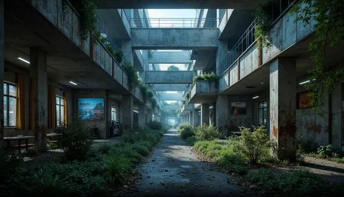 cryengine,atriums,streamwood,scampia,render,environments,3d rendered,3d rendering,overgrowth,lofts,industrial ruin,3d render,alleyway,fabrik,rendered,skyways,abandoned place,northrail,alley,courtyards