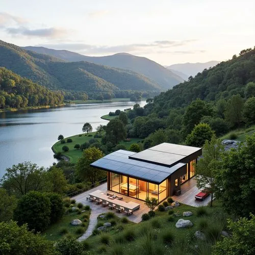 amanresorts,passivhaus,rydal,summer house,wallonia,boathouse,house by the water,solina,glimmerglass,garsington,house with lake,luxury property,holiday home,cottars,golden pavilion,pavillon,lago grey,prefab,deckhouse,tegid