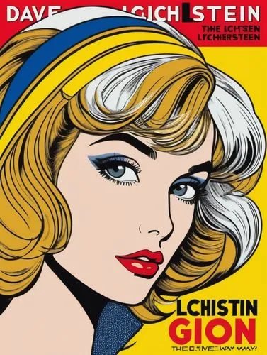 Cover girl the Roy Lichtenstein way.,the cover of a magazine features a young woman in a yellow headscarf,schifrin,clementino,gluckstein,glycerin,gutenstein,glycerine,Illustration,American Style,Ameri