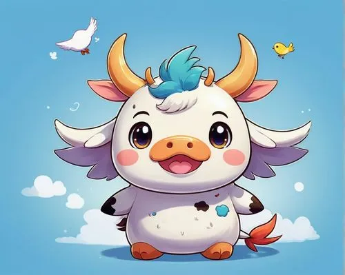 poro,cow icon,whale cow,horns cow,mooing,einhorn,Illustration,Japanese style,Japanese Style 01