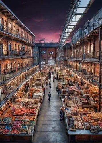 warehouses,packinghouse,bookstalls,bookbuilding,fishmarket,boqueria,Unique,3D,Panoramic