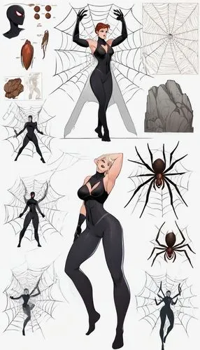 widow spider,halloween vector character,spiders,arachnid,harvestmen,harvestman,spider network,halloween costumes,walking spider,spider silk,arthropods,arachnophobia,tangle-web spider,spider,spider net,spider's web,black widow,fashion vector,costumes,cobweb,Unique,Design,Character Design