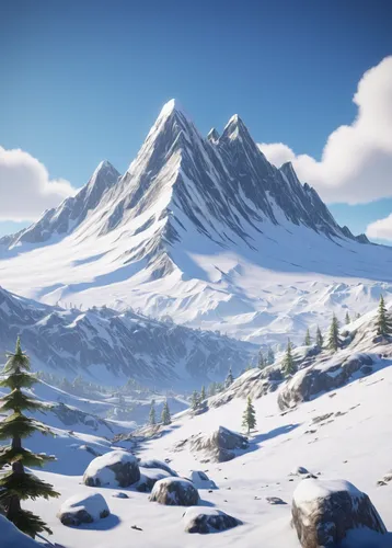 Build a challenging, snow-covered mountain range utilizing CryEngine.,snowy peaks,snowy mountains,snow mountains,snow mountain,mountains snow,mountain tundra,mountain scene,snowy landscape,mountain wo