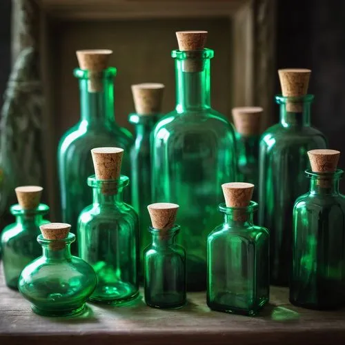 glass bottles,bottles,greenglass,glass items,potions,glass containers,Conceptual Art,Fantasy,Fantasy 03