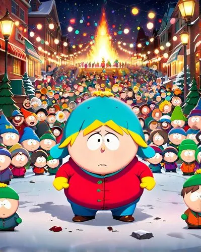 south park cartoon, random episode poster,cartman,cartman,southpark,christmas background,the holiday of lights,christmas snowy background,winter festival,christmas wallpaper,christmasbackground,festiv