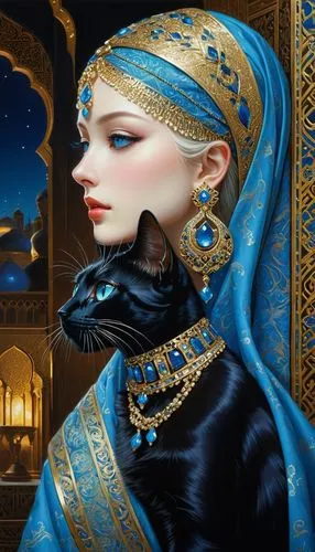 rem in arabian nights,sheherazade,hayat,razieh,radha,abaya,Illustration,Realistic Fantasy,Realistic Fantasy 08