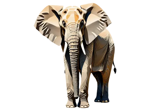 African savanna elephant, solo, adult, wrinkled gray skin, long tusks, floppy ears, bright eyes, standing, front legs apart, majestic posture, warm sunlight, soft shadows, cinematic composition, shall