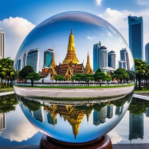 bangkok,bkk,glass sphere,crystal ball-photography,southeast asia,south east asia,thailands,sathorn,siriraj,phra,saigon,samakhom,thailad,fininvest,sukhumvit,thailand,erawan,thai,vesak,lensball,Photography,General,Realistic