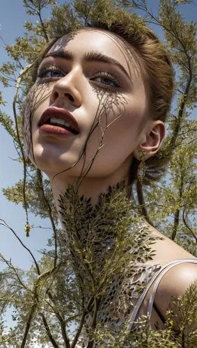 acacia,nairobi,camo,see through,see-through clothing,dry grass,dried grass,photoshoot with water,veins,in the tall grass,spider web,thorns,art model,dry branch,natura,female model,tree top,luisa grass,tent caterpillars,spiderweb