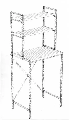 sawhorses,scaffolds,steel scaffolding,scaffolded,stepladder,rietveld,Design Sketch,Design Sketch,Hand-drawn Line Art