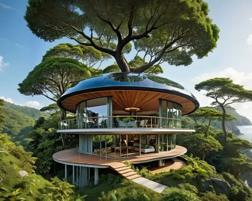 futuristic mandala tree house,tree house hotel,tree house,treehouse,treehouses,tropical house,beautiful home