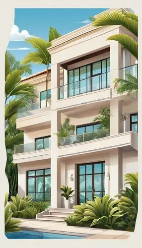 houses clipart,tropical house,holiday villa,inmobiliaria,exterior decoration,stucco frame,palm tree vector,gold stucco frame,plantation shutters,residencial,townhomes,inmobiliarios,condominia,residential property,fresnaye,encasements,beach house,oceanfront,holiday complex,apartments,Unique,Design,Sticker