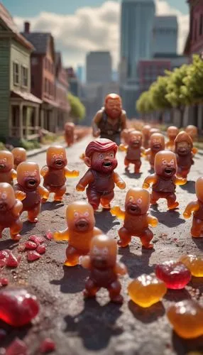 gummybears,gummies,gummy bears,cinema 4d,gumdrops,3d render,disney baymax,ice bears,gingerbread men,marzipan figures,3d rendered,rubber ducks,b3d,digital compositing,baymax,sugar lumps,funko,skylanders,skylander giants,minifigures,Photography,General,Cinematic