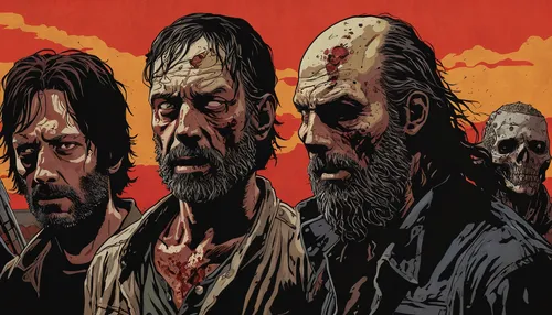 thewalkingdead,the walking dead,dead earth,walking dead,walkers,days of the dead,zombies,cannibals,merle black,merle,a3 poster,western film,neanderthals,the men,blu ray,nomads,detail shot,game art,the herd,heads,Art,Classical Oil Painting,Classical Oil Painting 30