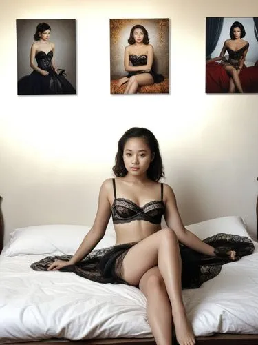 triptych,woman on bed,digipack,african american woman,triptychs,tearsheets