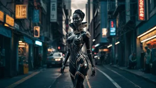 cyborg,silver surfer,cyberpunk,neon body painting,metal figure,3d man,wooden mannequin,humanoid,3d figure,walking man,cinema 4d,woman sculpture,woman walking,metropolis,groot super hero,pedestrian,artist's mannequin,alien warrior,mantis,futuristic