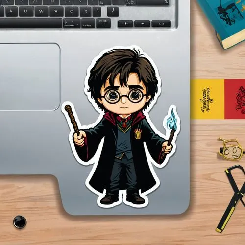 a harry potter sticker is on top of a laptop keyboard,kojima,iwata,bayo,furuta,snape,tezuka,Unique,Design,Sticker