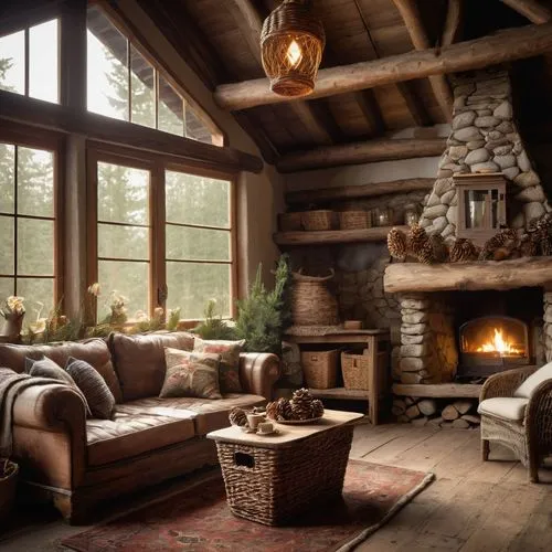 rustic aesthetic,rustic,coziest,log home,the cabin in the mountains,warm and cozy,coziness,fire place,fireplace,log cabin,fireplaces,alpine style,cozier,wooden beams,log fire,chalet,country cottage,fireside,cabin,beautiful home,Illustration,Paper based,Paper Based 29