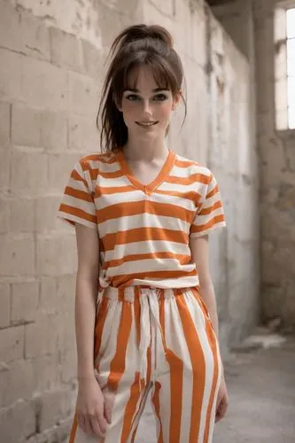 horizontal stripes,girl in overalls,children is clothing,pippi longstocking,mime artist,striped,mime,stripes,striped background,candy cane stripe,gap kids,prisoner,stripe,child girl,orange,stop children suicide,the girl in nightie,pin stripe,clementine,bjork,Photography,Natural