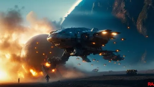 32k photo-realistic, high definition, hyper-realistic, High-Res Sci-fi Movie, Stunning Full Hd Wallpaper, High Quality 32k Sci-fi Movie Poster, Sci-Fi Universe,a futuristic battle ship with lights fly