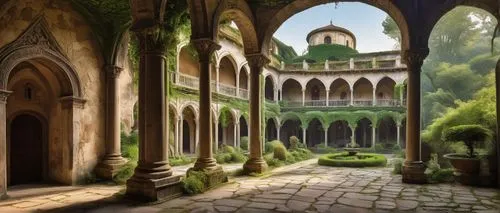 rivendell,cloistered,seregil,theed,monastery,cloister,archways,courtyards,cloisters,courtyard,monasteries,fantasy landscape,alhambra,world digital painting,palaces,monastero,deruta,labyrinthian,monastery garden,naboo,Photography,Fashion Photography,Fashion Photography 15