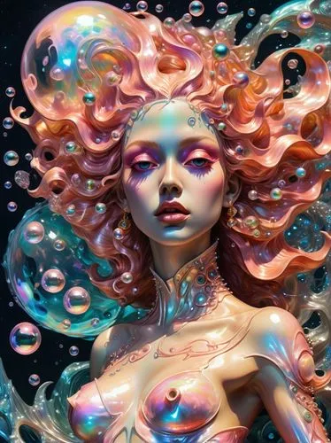 siren,water nymph,water pearls,mermaid,wet water pearls,mermaid vectors,merfolk,medusa,opal,amano,mermaid scale,aquarius,mermaid background,3d fantasy,sirens,aura,liquid bubble,andromeda,bubbles,under water,Illustration,Realistic Fantasy,Realistic Fantasy 47