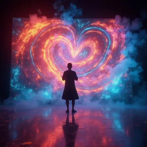 drawing with light,heart background,heart energy,light drawing,fire heart,heart swirls,Photography,General,Realistic