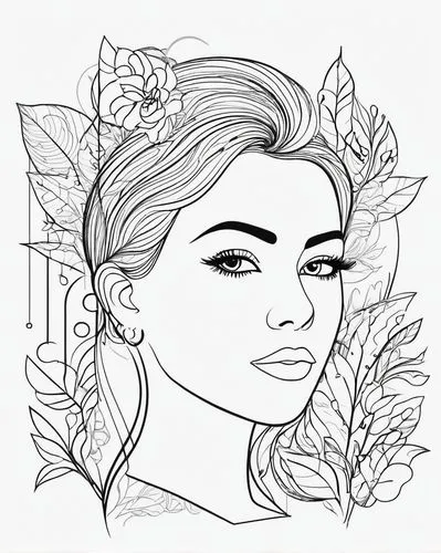 coloring page,fashion vector,vector illustration,botanical line art,flower line art,rose flower illustration,line art wreath,gardenia,custom portrait,digital illustration,digital drawing,vector art,coloring pages,fashion illustration,vector graphic,floral silhouette frame,line-art,henna frame,summer line art,angel line art,Illustration,Black and White,Black and White 04