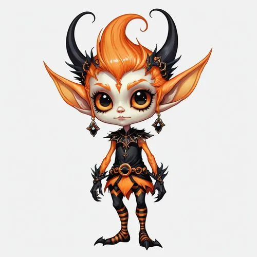 larfleeze,garrigan,ifrit,kelebone,chibi girl,dorante,Illustration,Abstract Fantasy,Abstract Fantasy 11