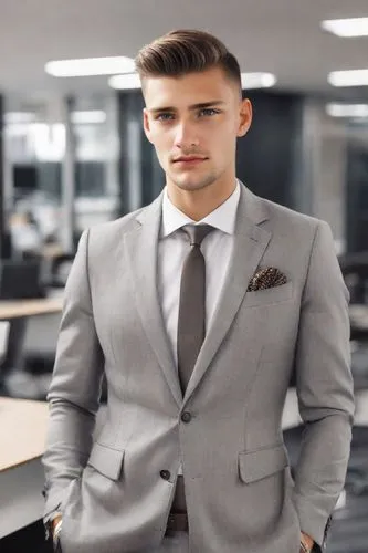 a man in a suit and tie poses for the camera,men's suit,ceo,businesman,businessman,real estate agent,zelimkhan